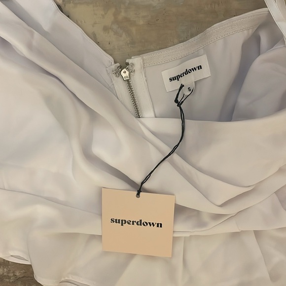 White one shoulder ruffle top - Picture 2 of 2